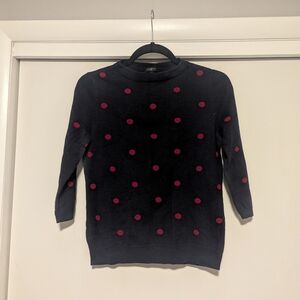 4/$16 ❇️ Talbots Navy Polka Dot Sweater